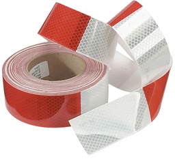 [CIREF-9] Cinta reflejante rojo-blanco de PVC 9 m x 2" vial
