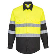 Camisa de Trabajo Manga Larga ANSI Dos Tonos Amarillo/Negro